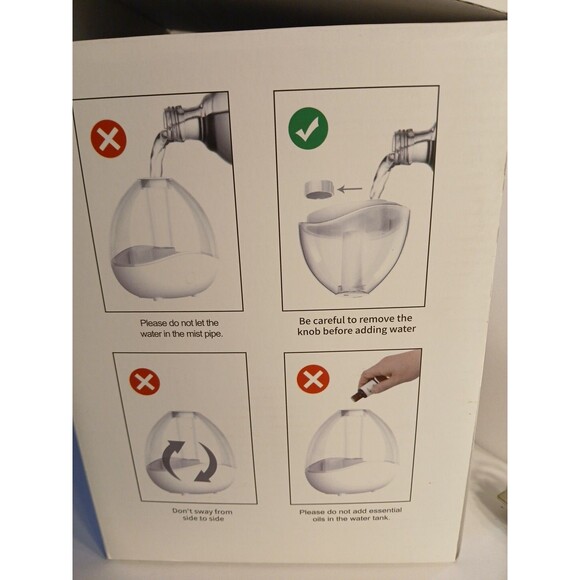 Ultrasonic Mist Humidifier White- Clear-Portable- Bedroom-Bathroom-Nursery - Picture 8 of 10